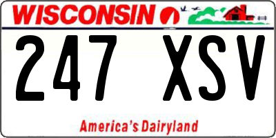 WI license plate 247XSV