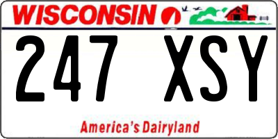 WI license plate 247XSY