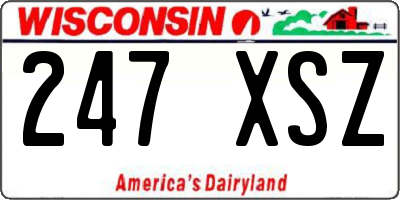 WI license plate 247XSZ