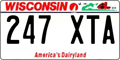 WI license plate 247XTA