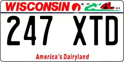 WI license plate 247XTD