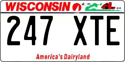 WI license plate 247XTE