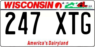 WI license plate 247XTG