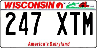 WI license plate 247XTM