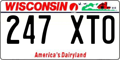 WI license plate 247XTO