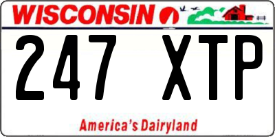 WI license plate 247XTP