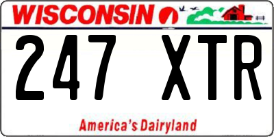 WI license plate 247XTR