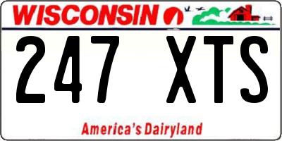 WI license plate 247XTS