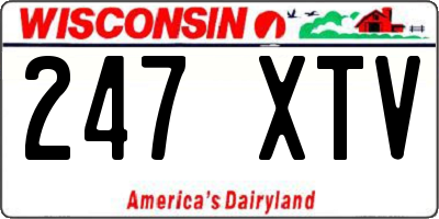 WI license plate 247XTV