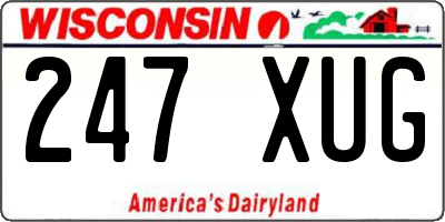 WI license plate 247XUG