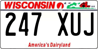 WI license plate 247XUJ