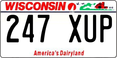 WI license plate 247XUP