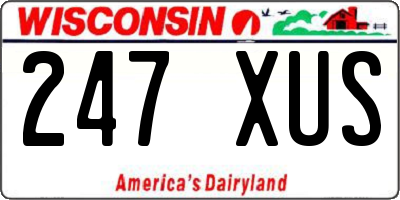 WI license plate 247XUS