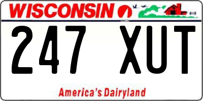 WI license plate 247XUT
