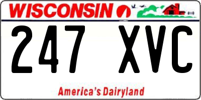 WI license plate 247XVC