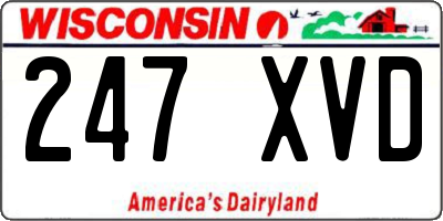 WI license plate 247XVD