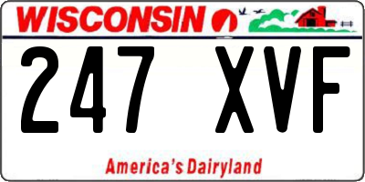 WI license plate 247XVF