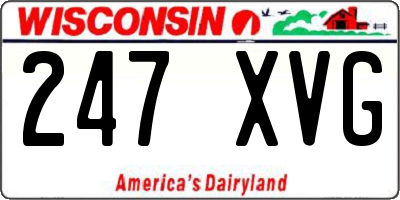 WI license plate 247XVG