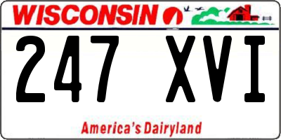 WI license plate 247XVI