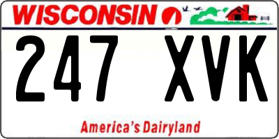 WI license plate 247XVK