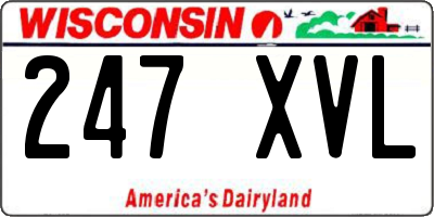 WI license plate 247XVL
