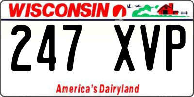 WI license plate 247XVP