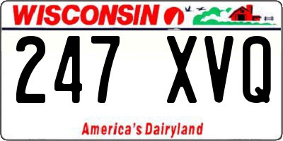 WI license plate 247XVQ