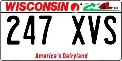 WI license plate 247XVS