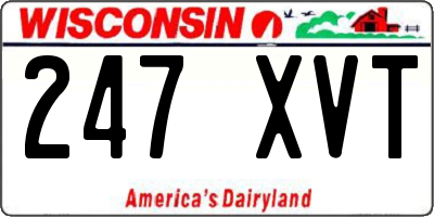 WI license plate 247XVT