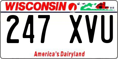 WI license plate 247XVU