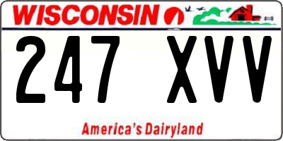 WI license plate 247XVV