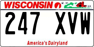 WI license plate 247XVW