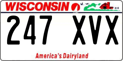 WI license plate 247XVX