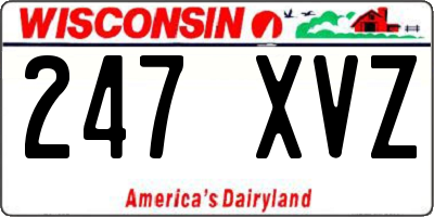 WI license plate 247XVZ