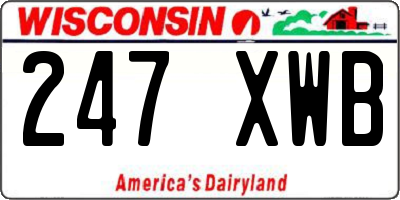WI license plate 247XWB