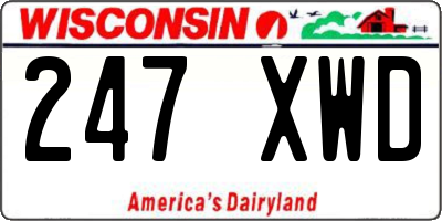 WI license plate 247XWD