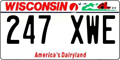 WI license plate 247XWE