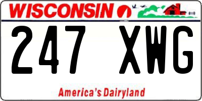 WI license plate 247XWG