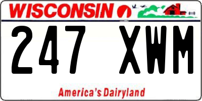 WI license plate 247XWM