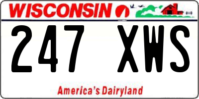 WI license plate 247XWS