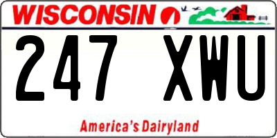 WI license plate 247XWU