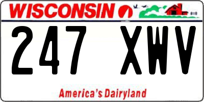WI license plate 247XWV
