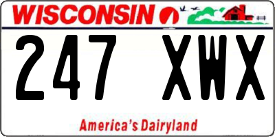 WI license plate 247XWX