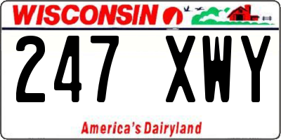 WI license plate 247XWY