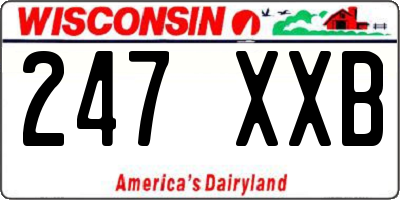WI license plate 247XXB