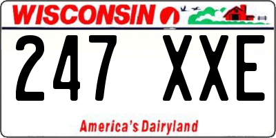 WI license plate 247XXE