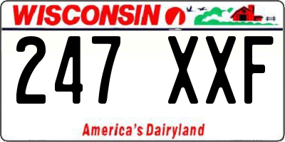 WI license plate 247XXF