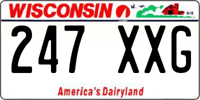 WI license plate 247XXG