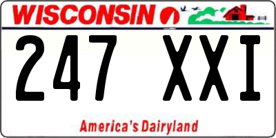 WI license plate 247XXI
