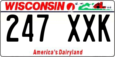 WI license plate 247XXK